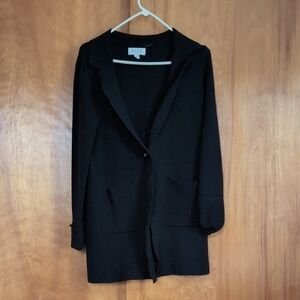Elle Women's Black Cardigan Coat / Coatagin